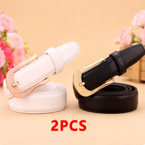 Women's Trousers Belt PU Leather Trend White Belt Fashion High Quality