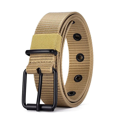 Men's and Women's Nylon Belt Porous Canvas Pin Buckle Outdoor Belt
