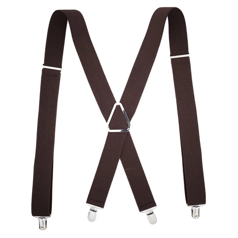 Men Work Heavy Duty Suspenders Adjustable Elastic Trouser Braces Belt