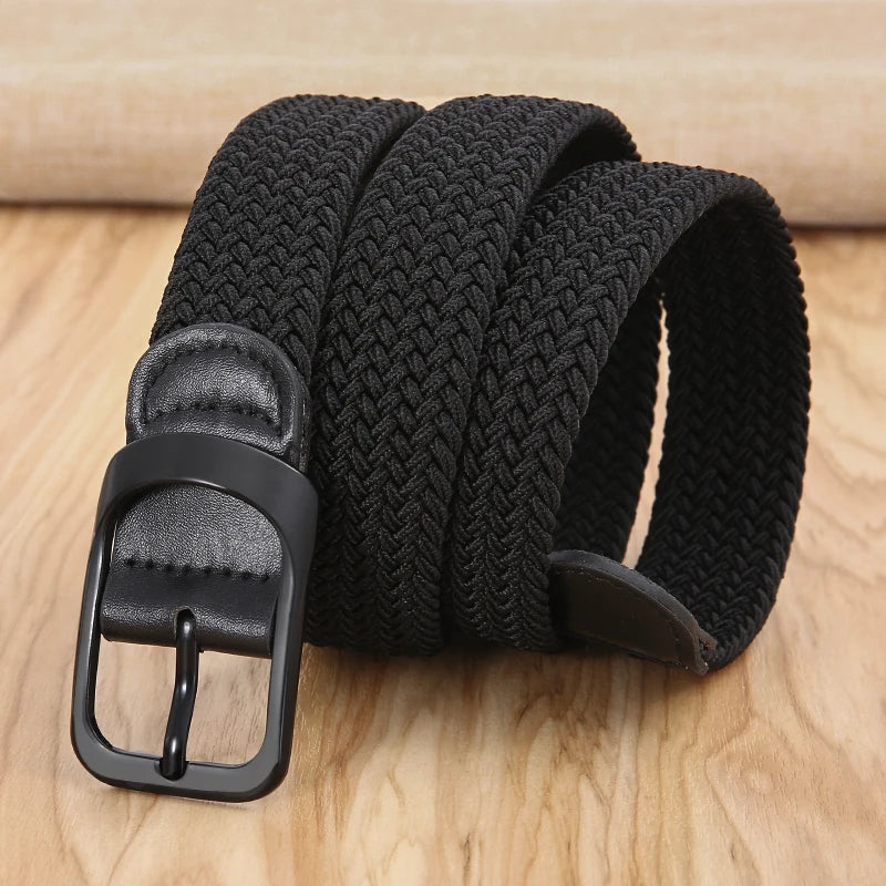Non-hole Punch-free MEN'S AND WOMEN'S Woven Belt Elastic Stretch