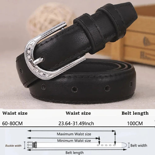 Women's Trousers Belt PU Leather Trend White Belt Fashion High Quality