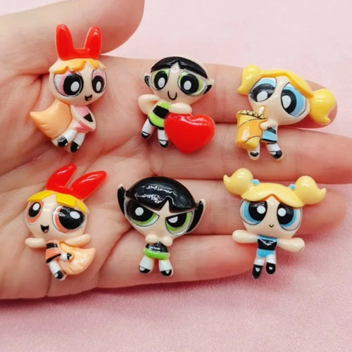 10pcs Cartoon Cute Girl Resin Accessories Jewelry DIY Phone Case