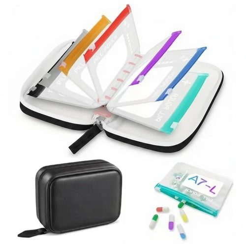 7/14Pouch Weekly Pill Organizer Color Coded Pill Pouch Waterproof