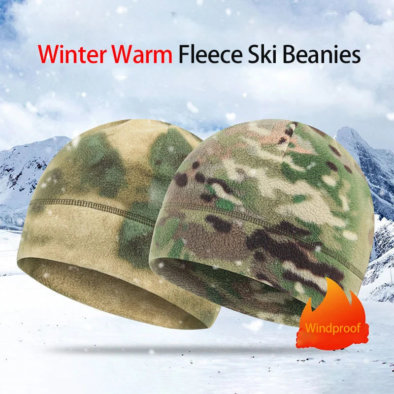 Winter Fleece Beanie Cycling Men Women Elastic Hiking Soft Thermal