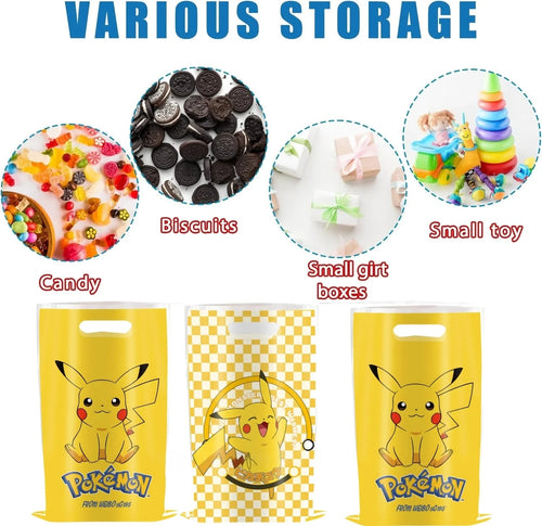 10-50pcs Pokémon themed Birthday Gift Bags Plastic Candy Treasure Hunt