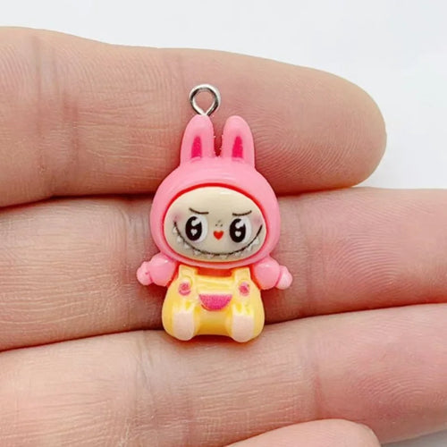 10Pcs Kawaii Rabbit Strawberry House Resin Charms Lovely Cartoon