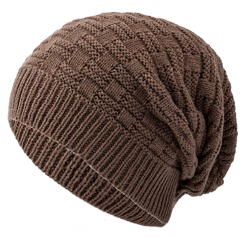 Unisex Slouchy Winter Hat Long Size Knitted Hat Casual Beanies For Men