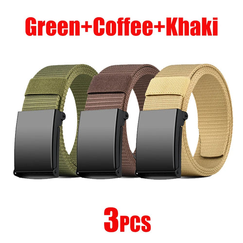 Newest Metal Buckle Tactical Belt Men's Canvas Military Belts Casual