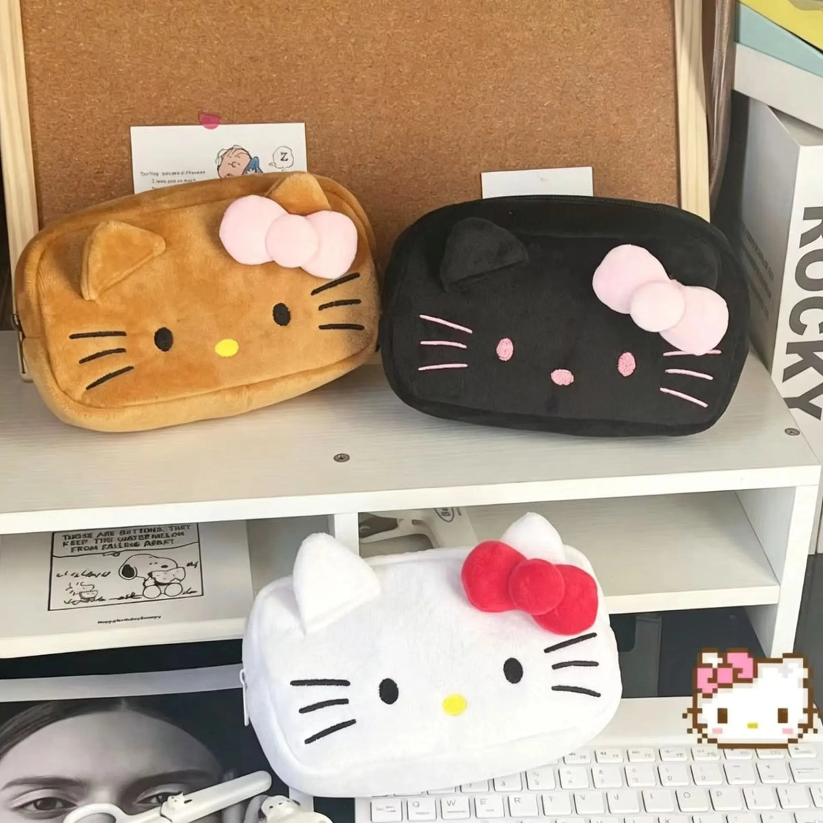 Hello Kitty Storage Bag Cartoon Pencil Case Stationery Supplies Large