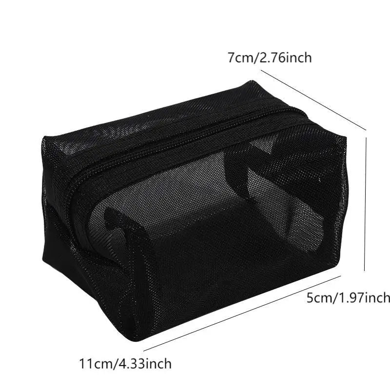 Mini Clear Nylon Mesh Cosmetic Bags Cute Women Small Lipstick Makeup