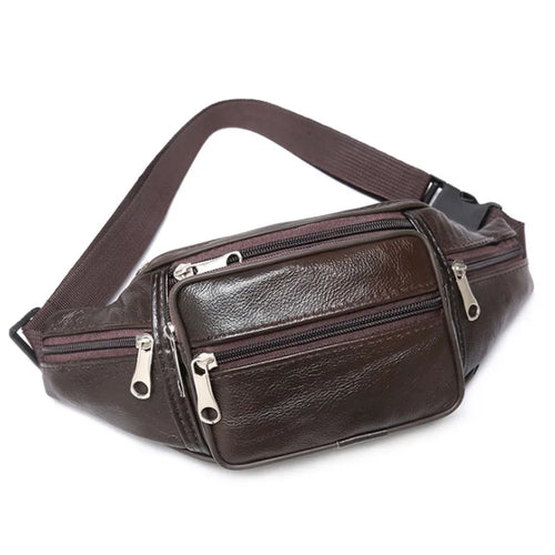 Men's Waist Pack PU Leather Bag Waist  Bag Male Artificial Leather