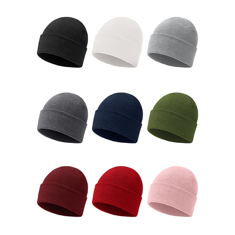 Autumn And Winter Warm Woolen Hat Solid Color Cold-proof Knitted Hat