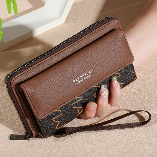 1pc Classic unisex Faux Leather Wallet, Double Layer with Snap Closure,