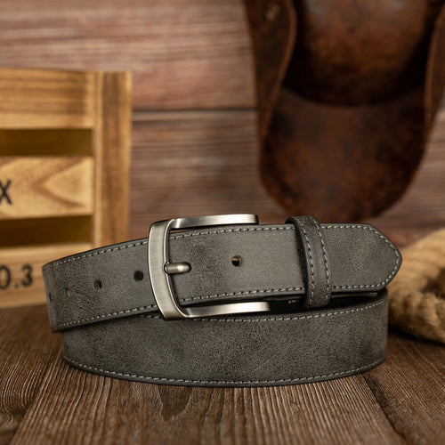 PU Leather Vintage  Buckle Belt – Unisex Waist Belt Brown Bronze 110cm