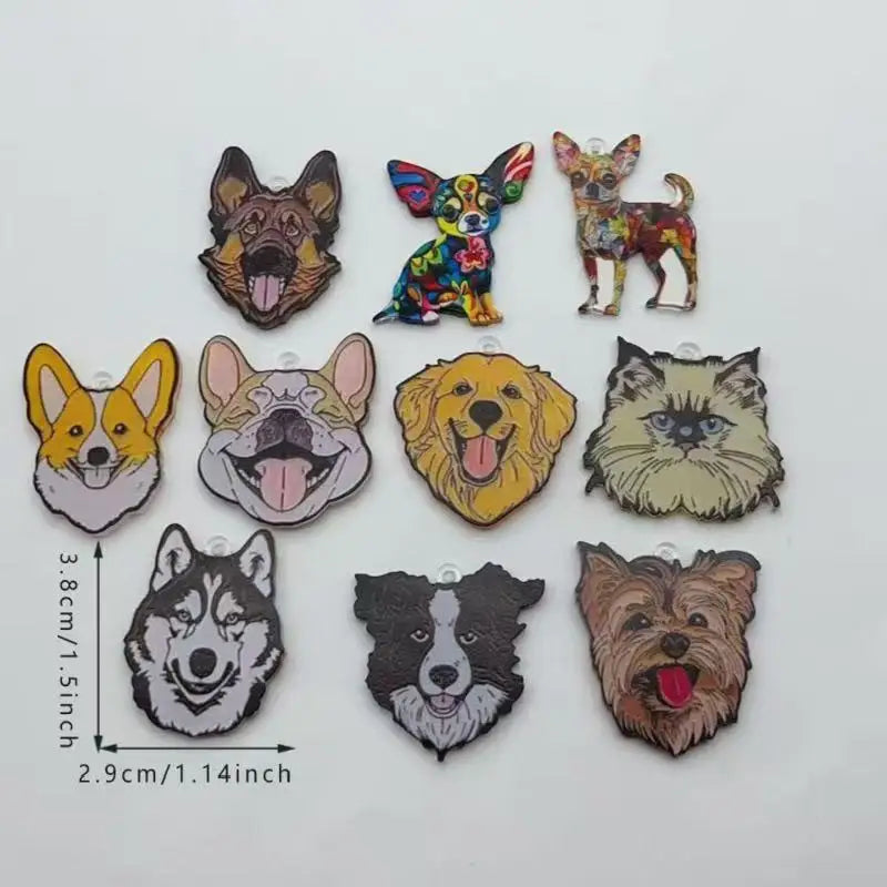 10pcs Acrylic Dog Jewelry Diy Jewelry Accessories Keychain Bracelet
