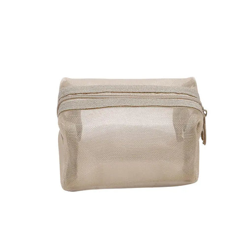 Mini Clear Nylon Mesh Cosmetic Bags Cute Women Small Lipstick Makeup