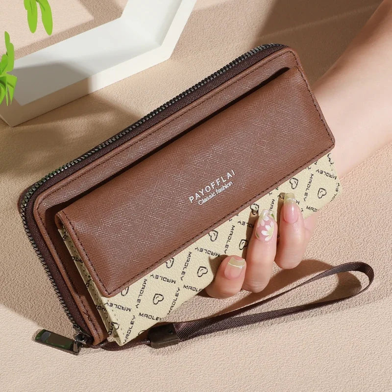 1pc Classic unisex Faux Leather Wallet, Double Layer with Snap Closure,