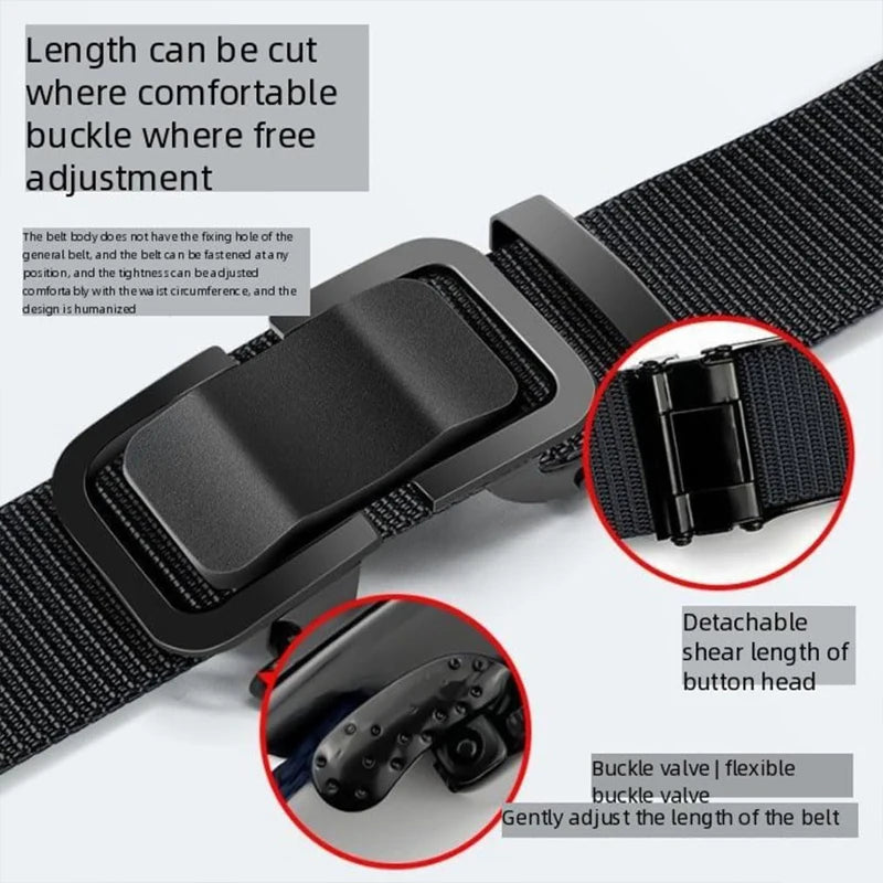Men's Belt Tactical Full Metal Automatic Buckle Waist Belt Nylon