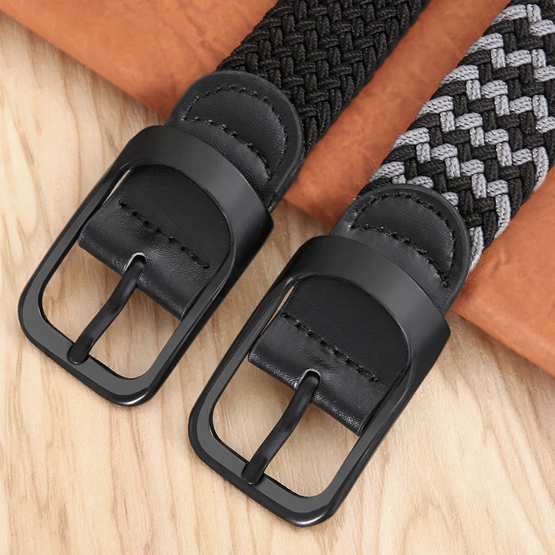 Non-hole Punch-free MEN'S AND WOMEN'S Woven Belt Elastic Stretch