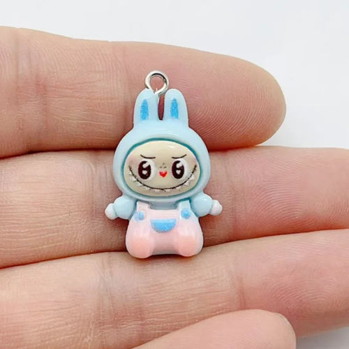 10Pcs Kawaii Rabbit Strawberry House Resin Charms Lovely Cartoon