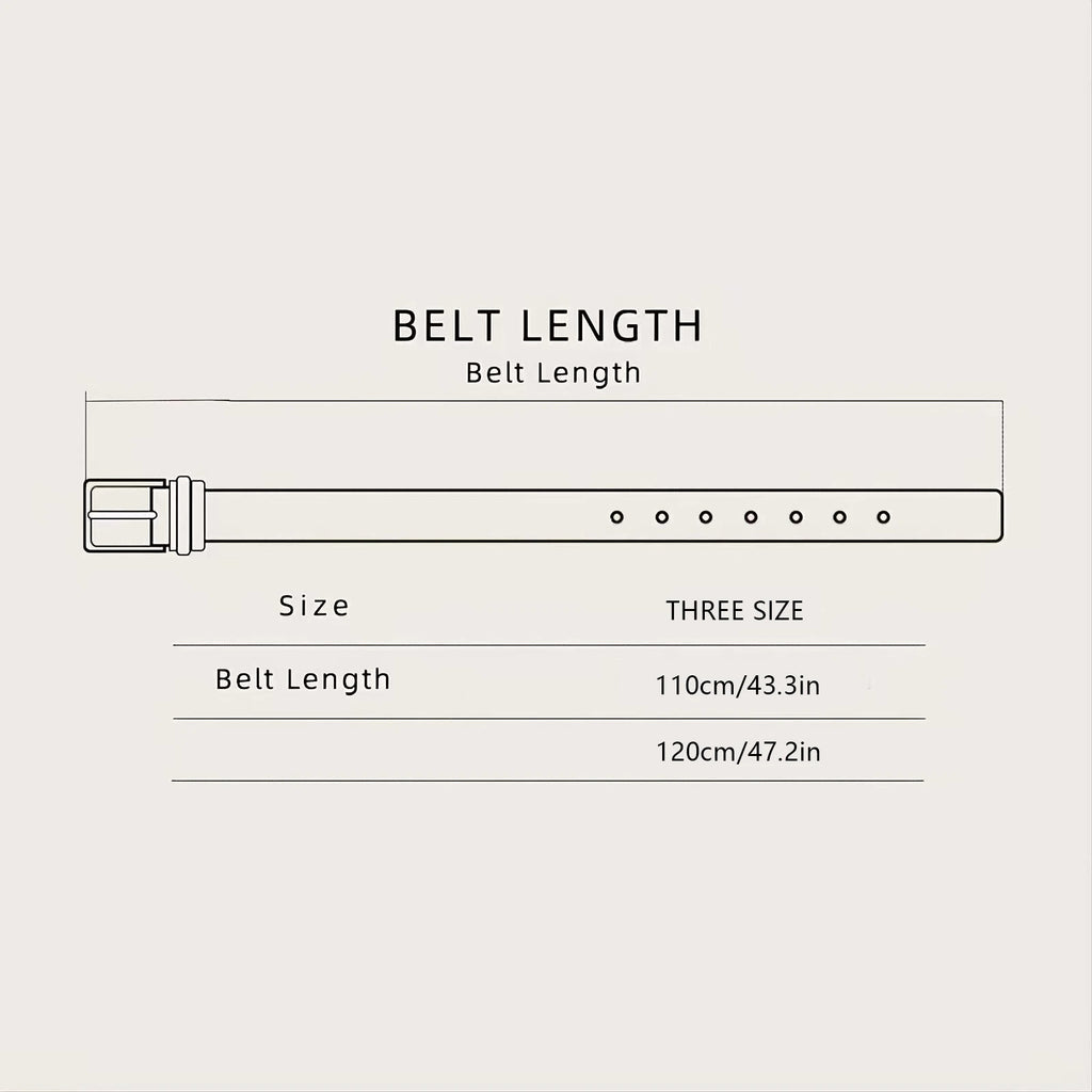 PU Leather Vintage  Buckle Belt – Unisex Waist Belt Brown Bronze 110cm