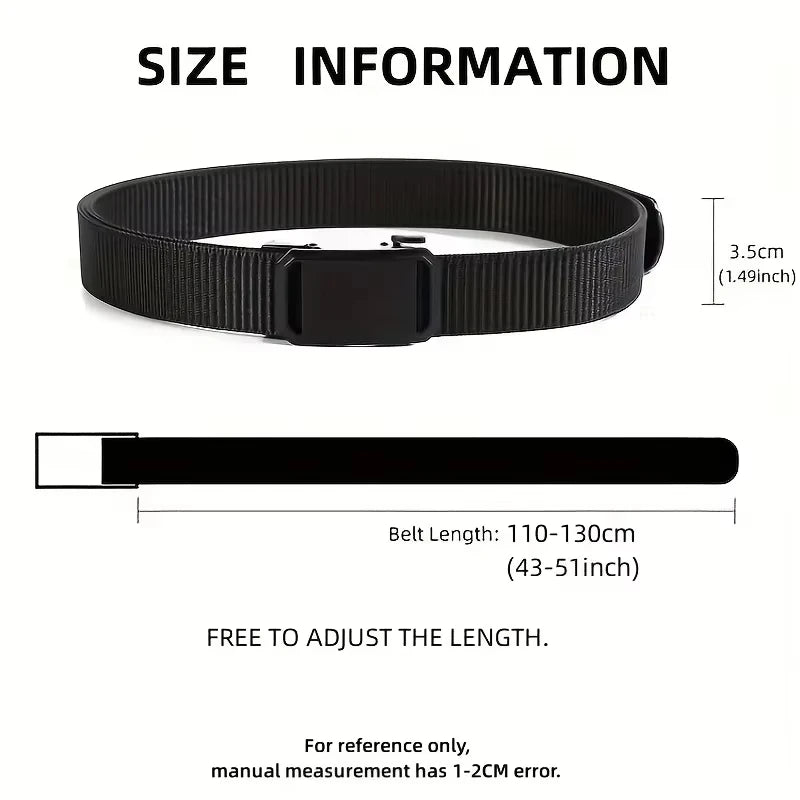 New Automatic Buckle Belt, Canvas Tactical Workwear Casual Outdoor