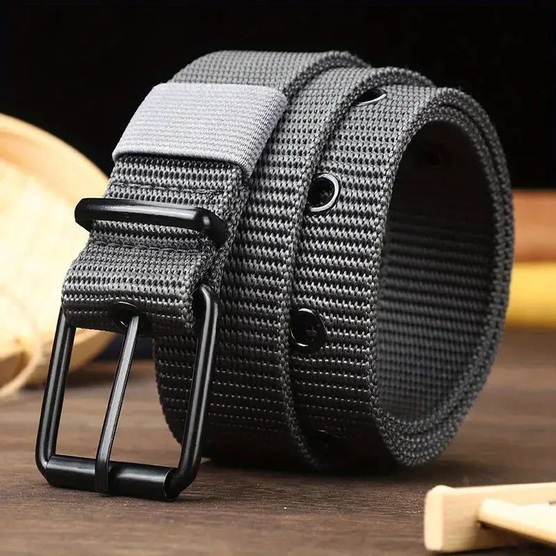 1pc Mens Durable Nylon Canvas Belt - Heavy-Duty Tactical Work Belt