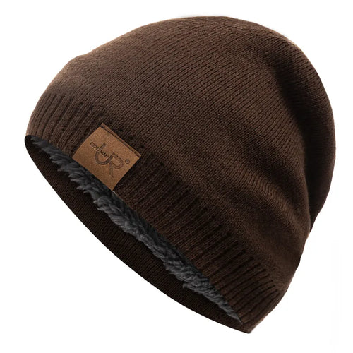 Unisex URGENTMAN Labal Winter Hats Solid Color Knitted Hats For Men