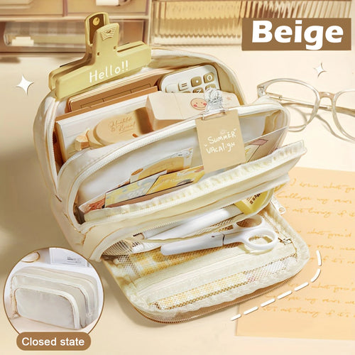 Kawaii Large Capacity Multi Layer Pencil Case Student Pencil Bag