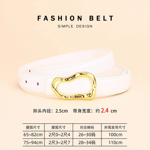 Genuine Leather Belt for Women; Fashionable Accessory for Versatile