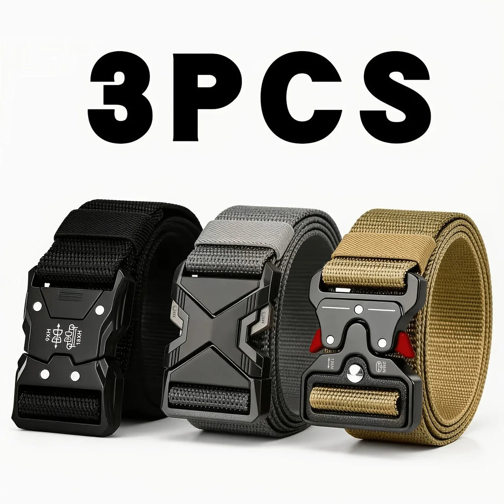 3pc Quick release tactical belts adjustable for outdoor use durable
