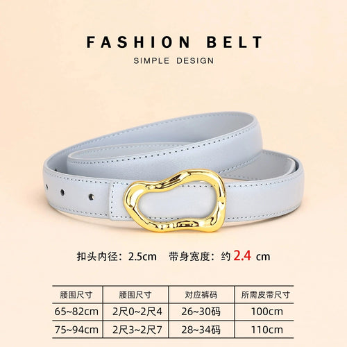Genuine Leather Belt for Women; Fashionable Accessory for Versatile