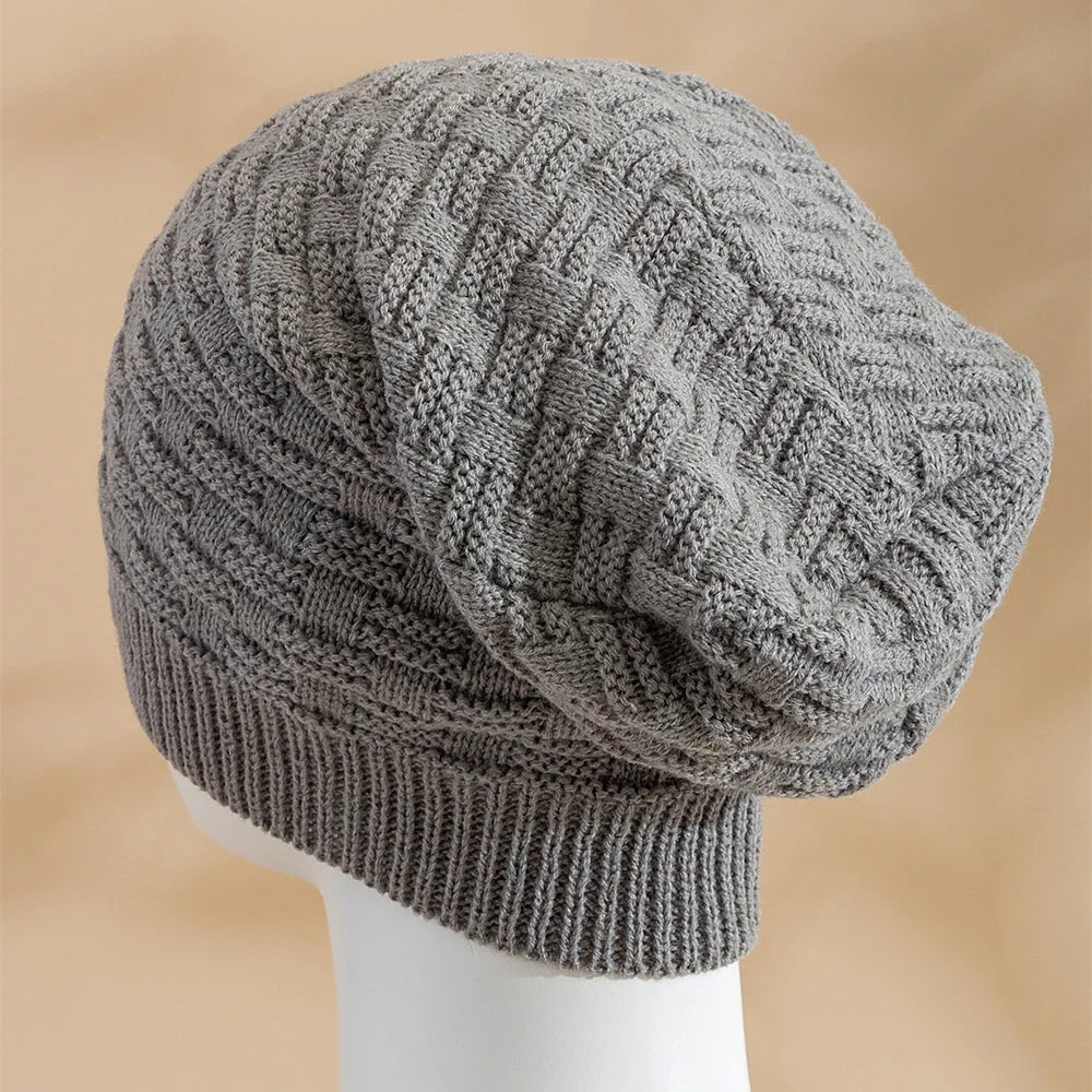 Unisex Slouchy Winter Hat Long Size Knitted Hat Casual Beanies For Men