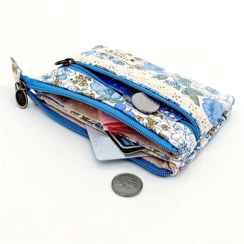 Fashion Fresh Floral Coin Bag Multifunctional Cards Holder Prints