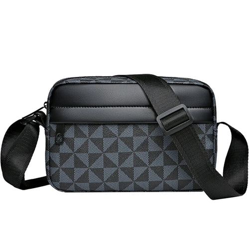 Casual Business Shoulder Bag for Men Pu Leather Messenger Bag Wide