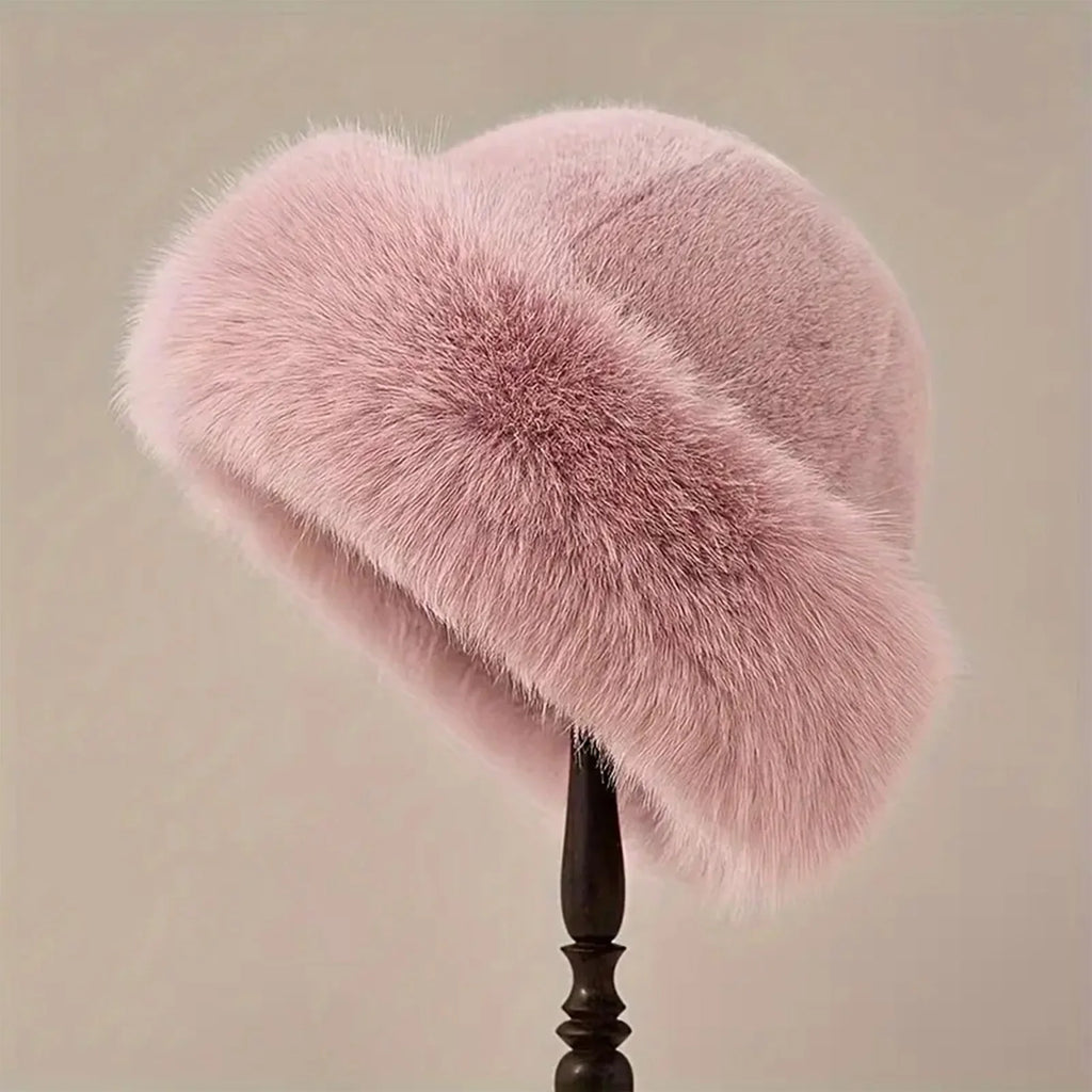 Thicken Plush Warm Fur Hat Women Warm Mongolian Hat Windproof Ear