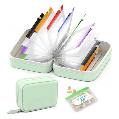 7/14Pouch Weekly Pill Organizer Color Coded Pill Pouch Waterproof