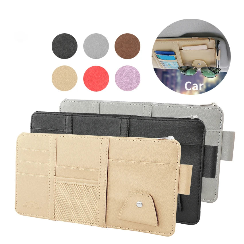 Car Sun Visor Organizer Storage Travel Document Holder With