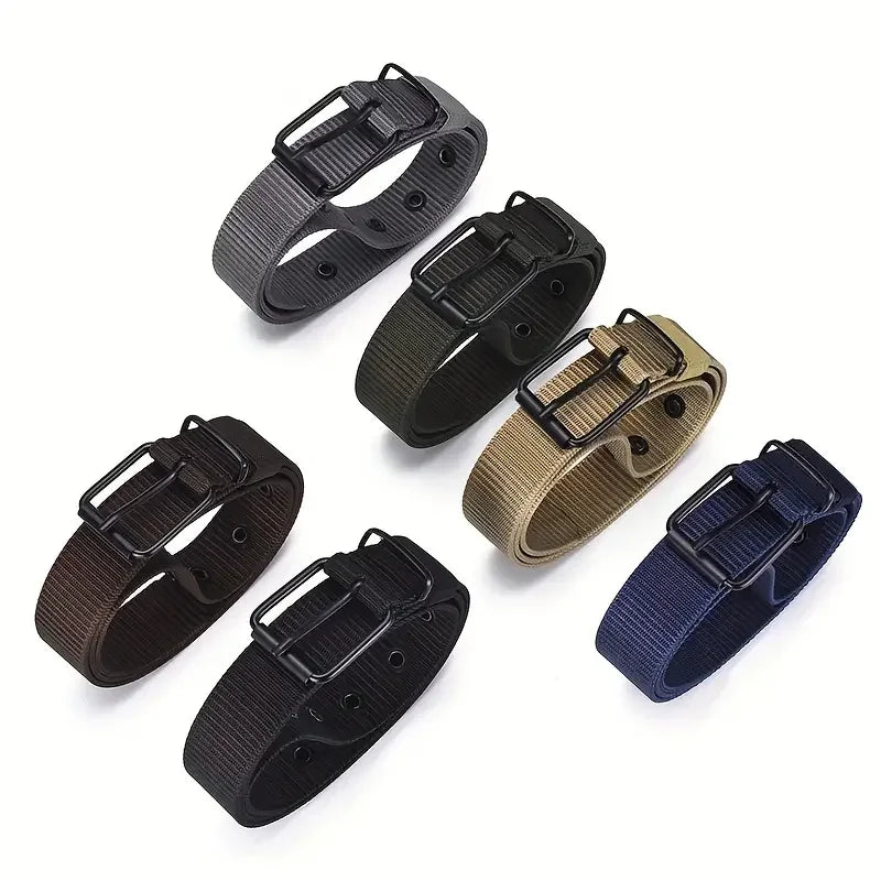1pc Mens Durable Nylon Canvas Belt - Heavy-Duty Tactical Work Belt