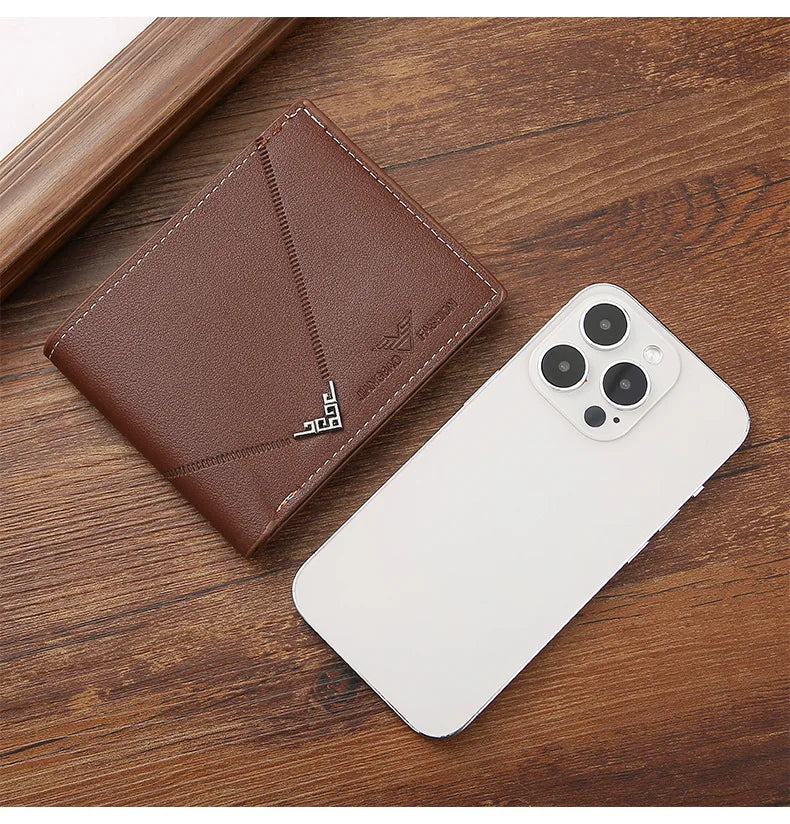Men's Slim Money Clip Wallet Credit Card ID Holder Casual Male Leather