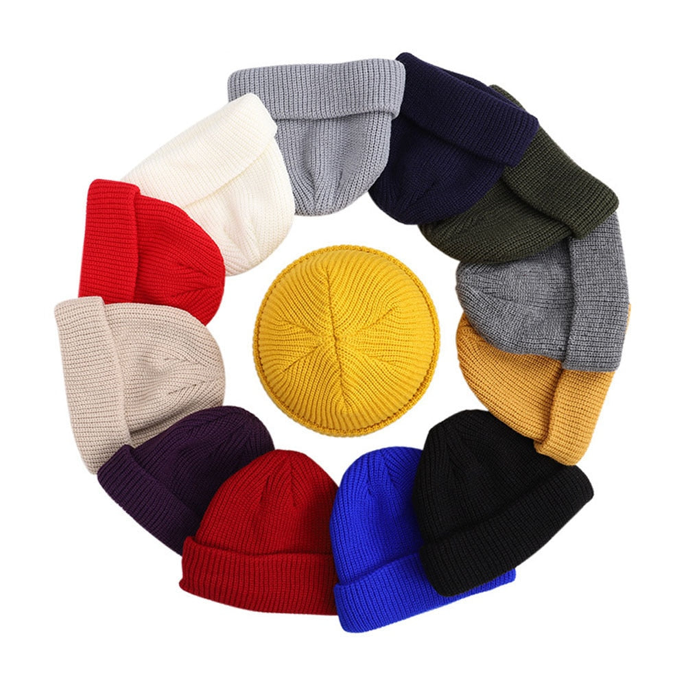 Winter Warm Beanies Casual Short Thread Hip Hop Hat Adult Men Beanie