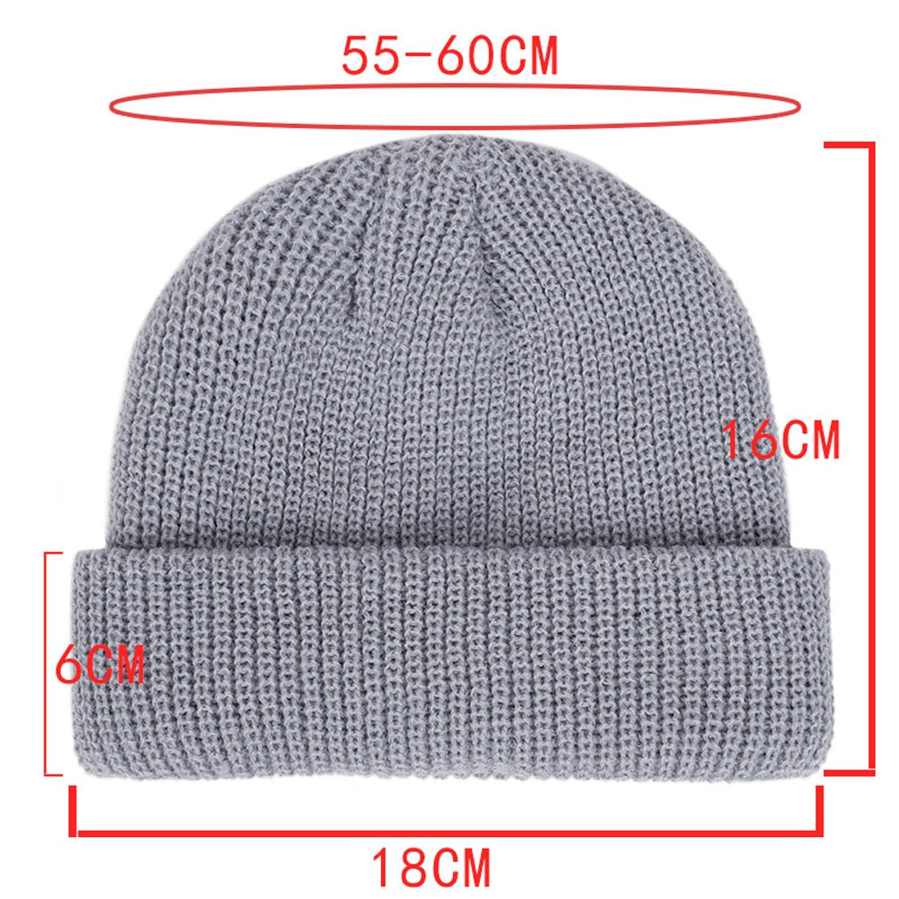 Winter Warm Beanies Casual Short Thread Hip Hop Hat Adult Men Beanie